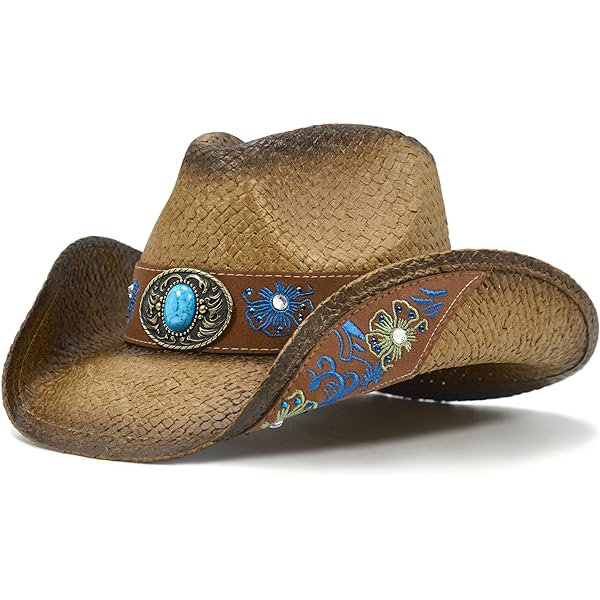 Summer Women Hollow Western Cowboy Hat Beach Straw Panama  display picture 1