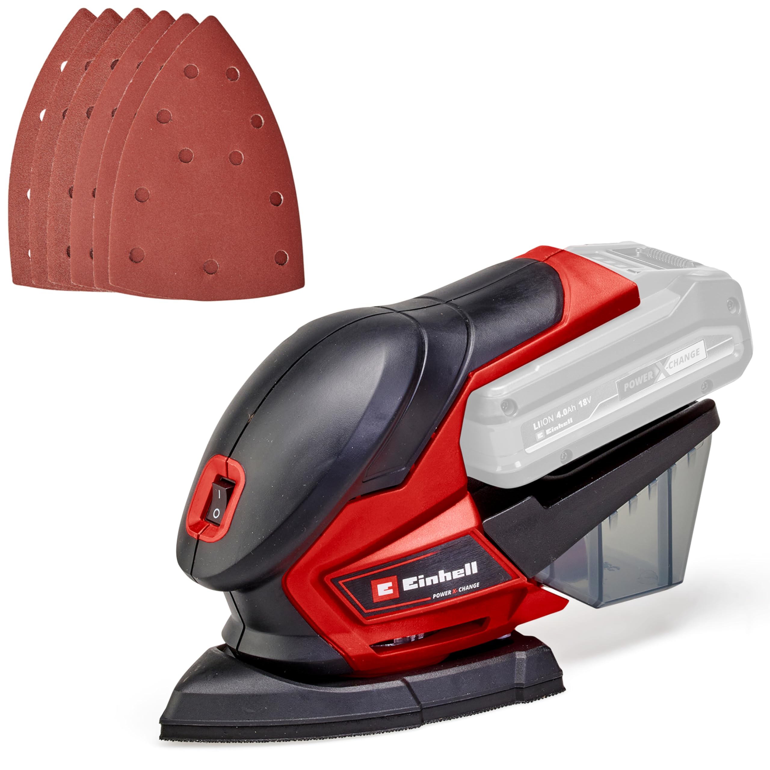 Einhell TE-OS 18/150 Li Power X-Change Cordless Detail Sander - 18 V Electric Sander for Wood, Plaster and Metal, Hand-Held Sander with Dust Collection (Battery Not Included)