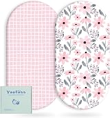 Yoofoss Moses Basket Sheets 41 x 84 cm 2 Pack Microfiber Fitted Sheets