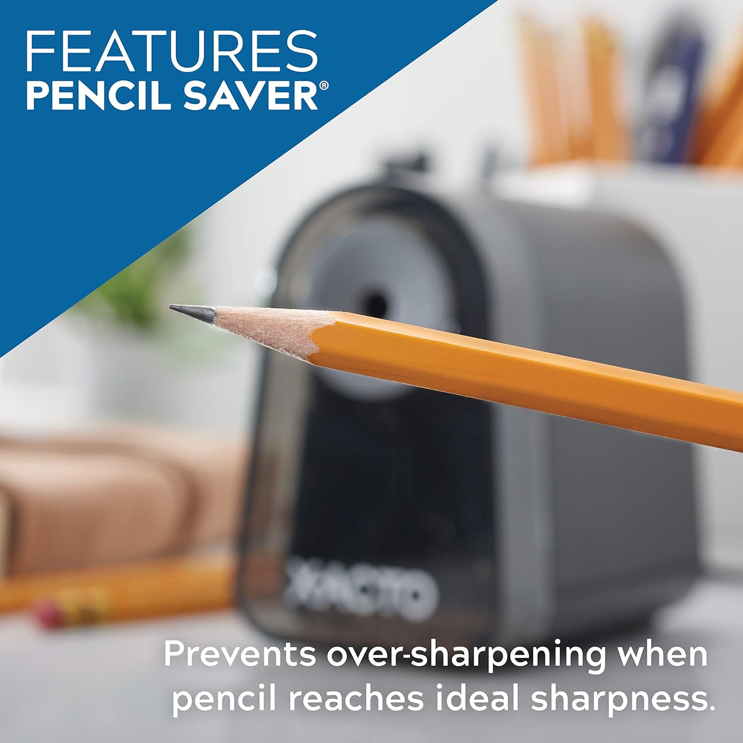 X-ACTO Pencil Sharpener | Mighty Mite Electric Pencil Sharpener, With Pencil Saver, SafeStart Motor, Black, 1 Count : Office Products