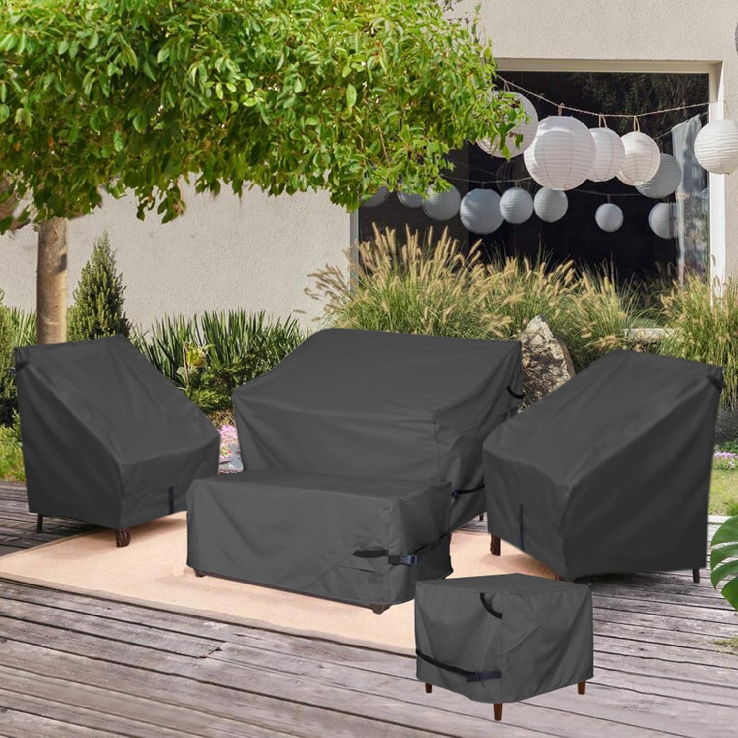 Porch Shield Patio Deck Box Storage Cover - Outdoor Waterproof 600D Rectangular Fire Pit Table Covers 46 x 24 inch, Black : Garden & Outdoor
