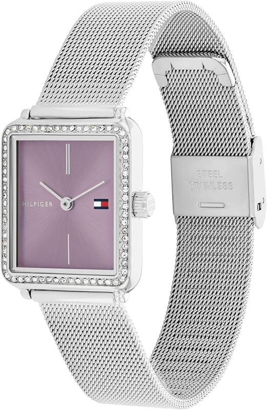 Zwei-Zeiger-Quarzwerk-Uhr für Damen mit Silbernes Edelstahl-Mesh-Gliederarmband - 1782790 — Foto 2 von 6