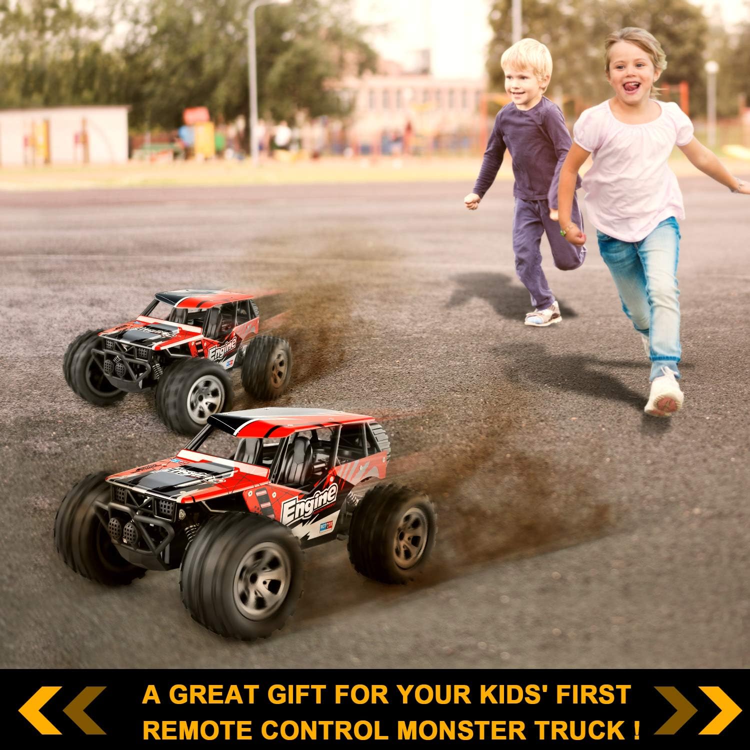 Remote Control Car, TREYWELL RC Cars Remote Control Truck, 2.4GHZ 1:18 Fast Racing Monster Car, Off Road Radio rc Cars for Boys with 4 Batteries for Kids Teens Adults Toys for 4,5,6,7,8,9,10 Years Old: Toys & Games