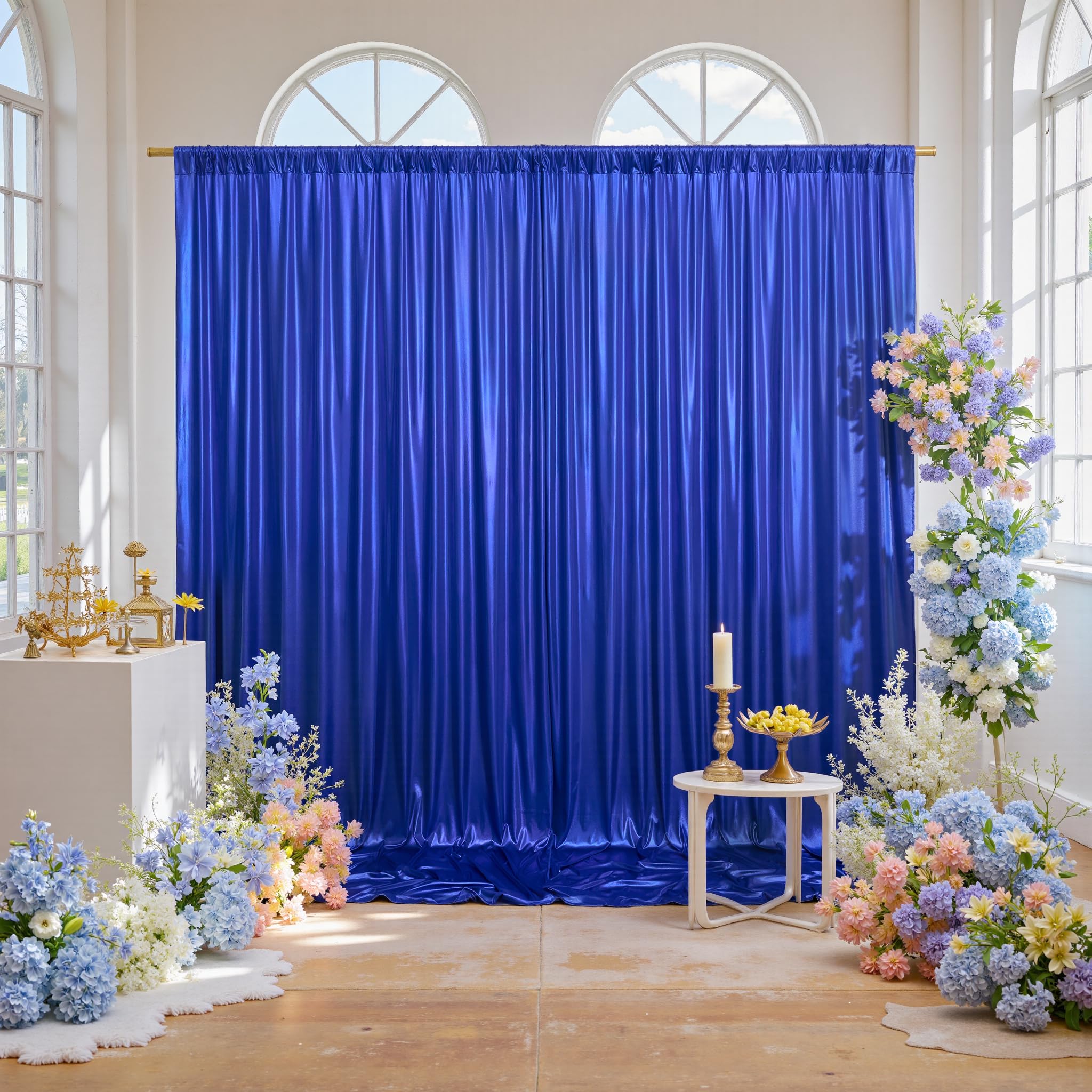 10x10ft Thick Royal Blue Glitter Backdrop Curtain