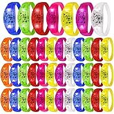 Dhseinat 32 PCS Sound Activated LED Glow Bracelets Light Up bracelets for Kids Glow in The Dark Party Bracelets Favors Supplies for Concerts, Rave Accessories, Christmas, Music Festival