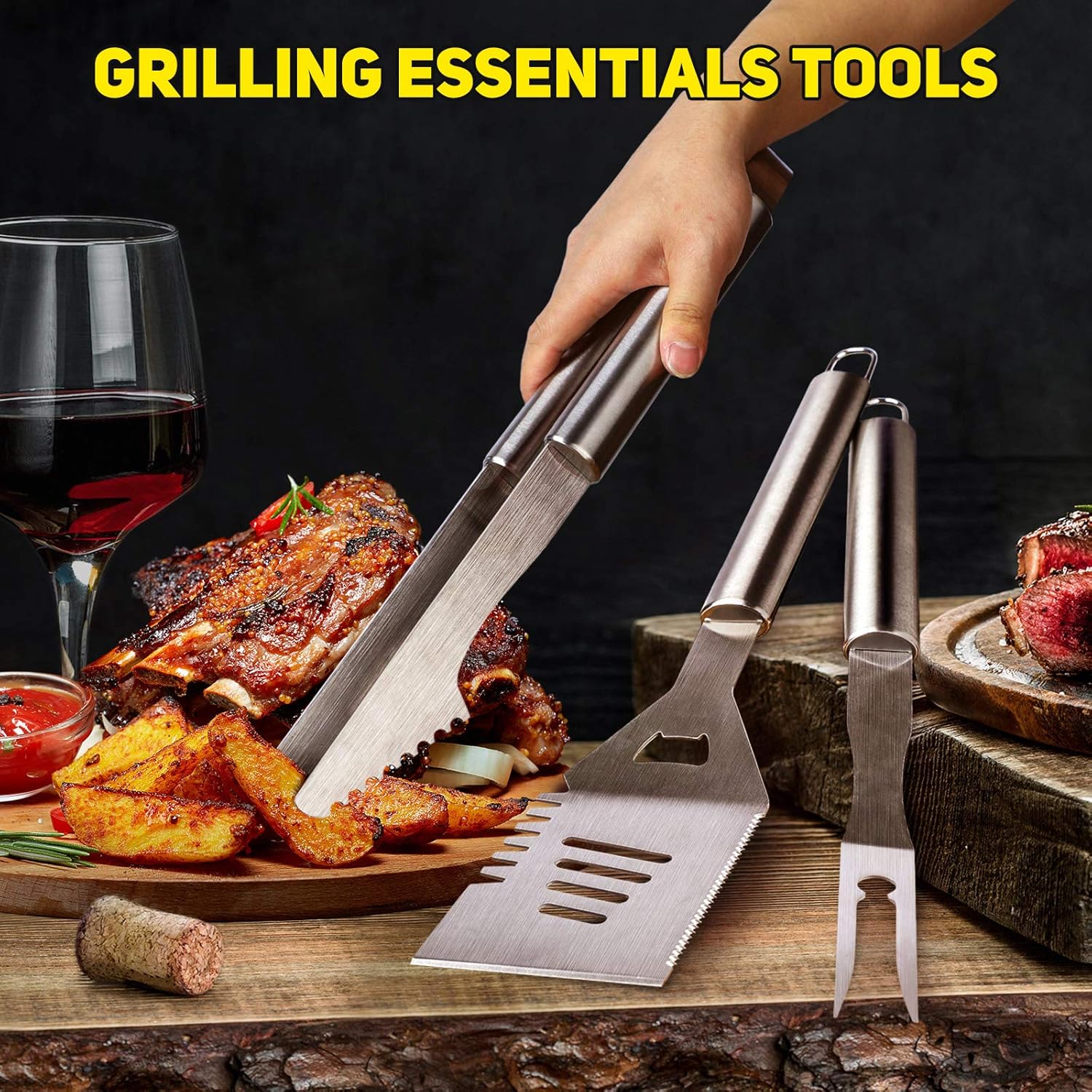 OlarHike BBQ Grill Accessories Set for Men Women, 29PCS Grilling Utensils Tools Set, Stainless Steel BBQ Gift Set with Spatula, Tongs, Grill Mat, Skewers, Grill Brush for Barbecue, Camping, Kitchen : Garden & Outdoor