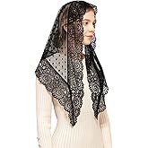 Wgior Triangle Vintage Inspired Lace Chapel Veils Catholic Mass Head Covering Scarf Mantilla Veils for Church
