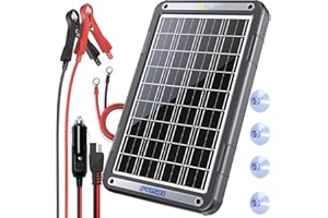 POWOXI 12V Solar Car Battery Charger: 15W Solar Trickle Charger Maintainer with MPPT Controller for Car - RV Boat Marine Motorcycle - Solar Panel Kit for Automotive Trailer Truck Snowmobile Tractor