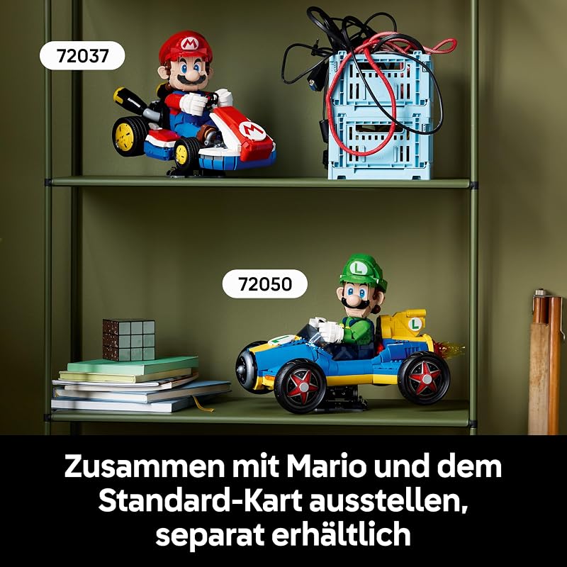 Super Mario: Mario Kart: Luigi & Turboflitzer - Nintendo Figur und Auto Modellbau für Erwachsene - Sammelbares Gaming Merch - Geschenkidee für Männer, Frauen und Fans - 72050 — Foto 7 von 8