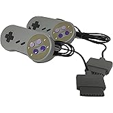 W4W Remote Control Compatible with Super Nintendo SNES - 7 Pin Connector - Pack of Two Controllers (2 Pack)