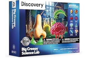DISCOVERY KIDS Discovery™ Big Creepy Science Lab – 65 Experiments STEM Kit for Kids| Slime, Reactions, Crystals & Gross Science| Educational Learning Project Activity Set| Chemistry & Physics Toy Gift| Ages 8+
