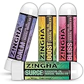 Z!NGHA Natural Aromatherapy Nasal Stick Boost Focus & Enhance Breathing | Portable Sinus Relief & Relaxation Nasal Inhaler Stick | Essential Oil Blend for Stress and Congestion (4PK ESSENTIAL OIL MIX)
