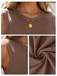 ANRABESS Womens High Neck Tank Tops Stretchy