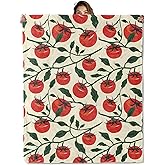 Tomato Garden Blanket 50X60 in, Flannel Throw Blankets for Travel Camping Sofa Living Room Decor, Lightweight Cozy Soft Fuzzy Gifts for Women Adults Kids