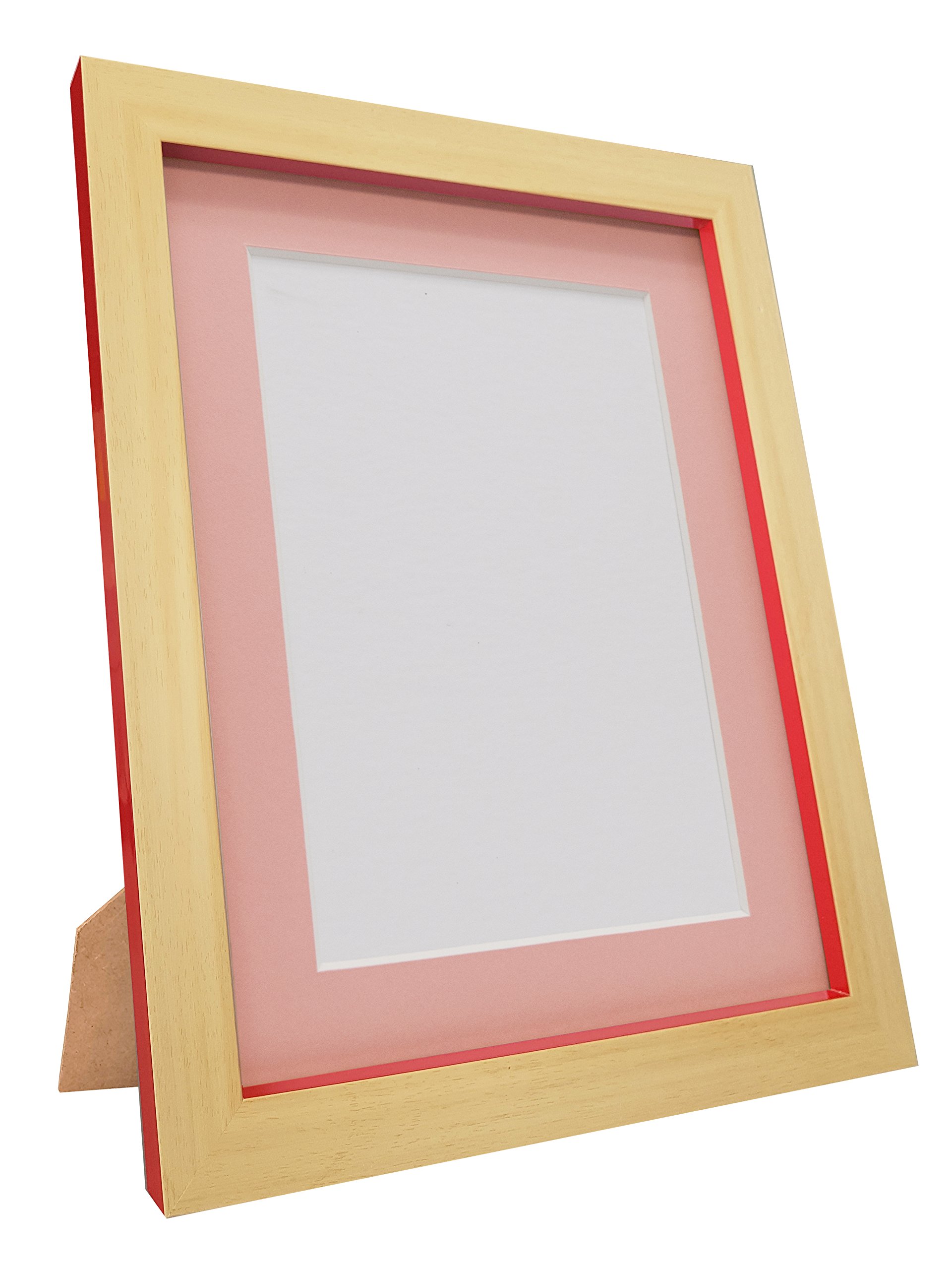 FRAMES BY POST Magnus Picture Photo Frame, Recycled Plastic, Beech/Red, 14 x 11-Inch, Image Size A4