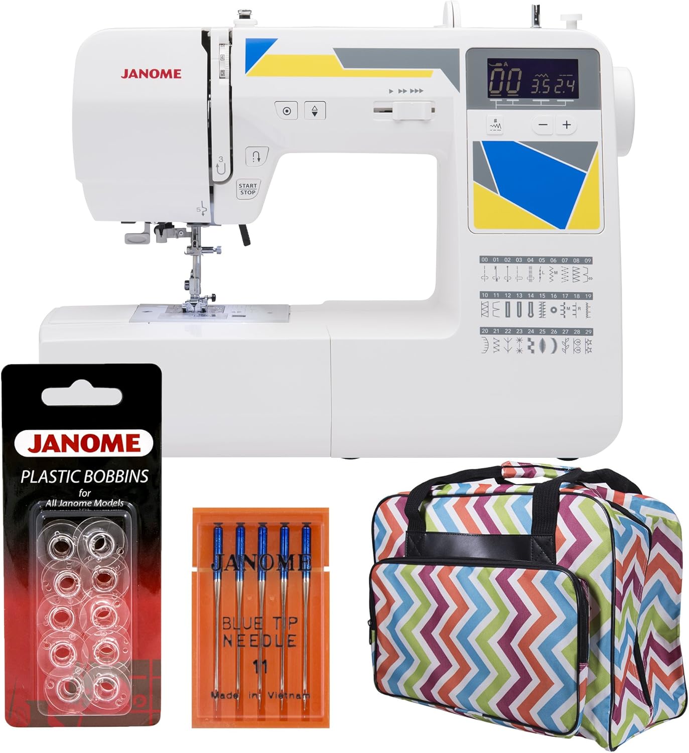 Janome MOD30 Computerized Sewing Machine with 30 Builtin Stitches, 5 OneStep Buttonholes
