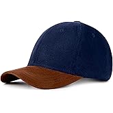 Mens Cap, Plain Baseball Cap, 100% Cotton, Adjustable Size, Casual Hat, Two Tone Color Combinations (Brown & White)