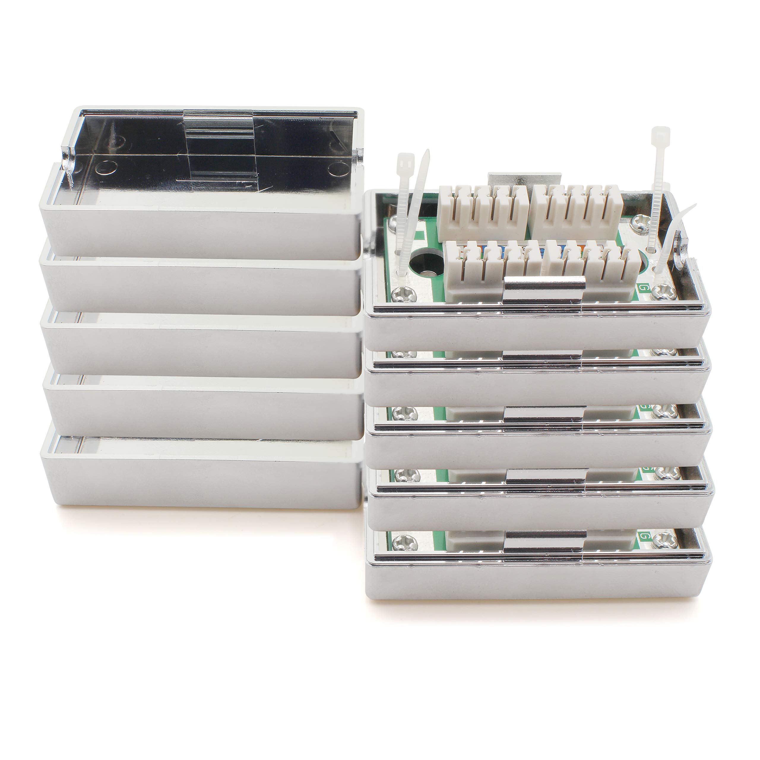 1aTTack.de Connection box 361842 LSA+ network connection box extension LSA+ assembly CAT.5 5 pieces silver — image 1