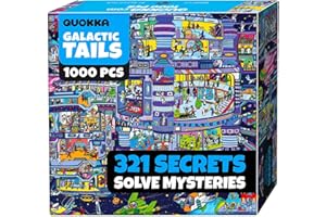 QUOKKA 1000 Piece Jigsaw Puzzle for Adults – Galactic Tails – Premium Box Packaging with Extra Fun Challenges, Stunning Galax