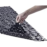 Webos Bath Shower Mat Non Slip: Extra Large Pebble Bathtub mat for Families, Anti Slip Shower Matt with Drain Holes Suction Cups Tub Mat - 16 X 40 Inch Black