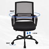 T-THREE Adjustable Ergonomic Office Chair Black Mesh Back 360° Swivel Lumbar view 8