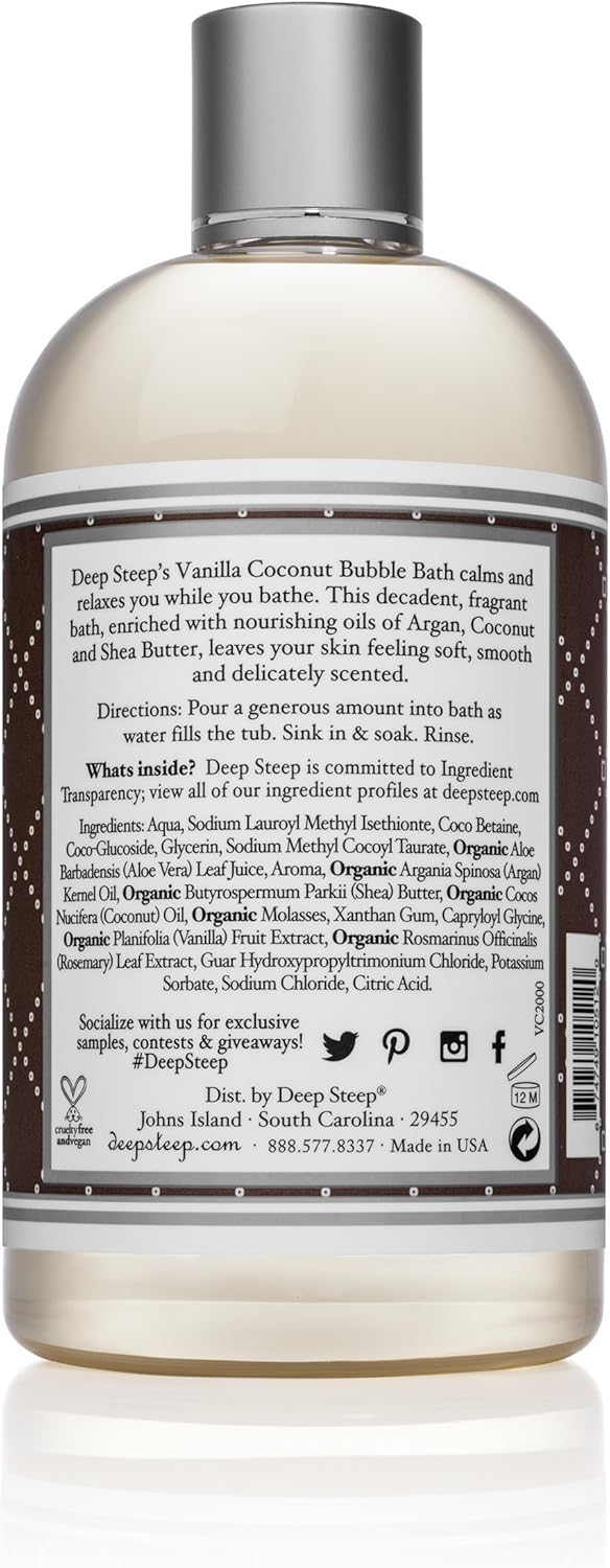 Deep Steep Bubble Bath, Vanilla Coconut, 17 Ounce: Health & Personal Care