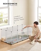 SONGMICS Pet Playpen with Floor 145 x 72 x 57 cm White LPC007W01 view 2