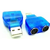 zdyCGTime USB to PS/2 Adapter, Blue, 2-Pack, 4.8 x 3 x 1.5cm