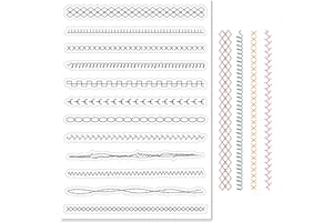 CRASPIRE Sewing Thread Clear Rubber Stamp Stitching Embroidery Lines Lace Transparent Silicone Seals Stamp for Journaling Card Making DIY Scrapbooking Handmade Photo Album Notebook Decor