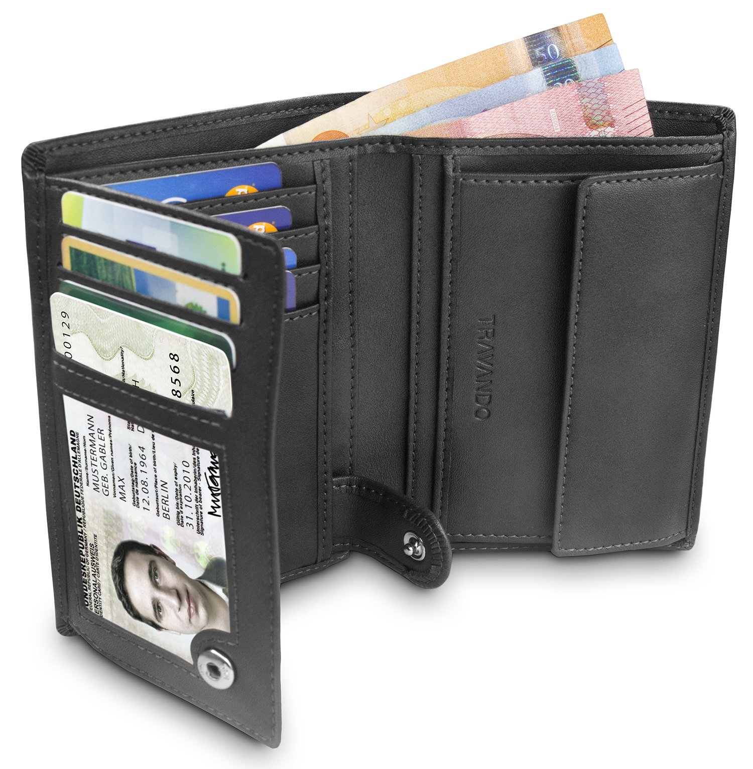 Mens Wallet Slim with Coin Pocket Dublin RFID Blocking Durable