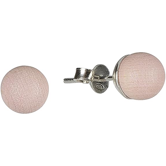 aarikka Marja Ohrstecker mit Holzperle, 8 mm Durchmesser, Rose