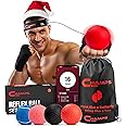 Boxing Reflex Ball Set of 4 with Punch Counter App – Boxing Balls with Varying Weights, Headband and 4 Spare Strings to Impro