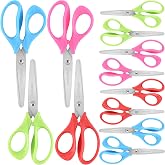 OneName 5" Kids Scissors 12 Pack,Safety Blunt Tip Scissors, School Supplies | Ergonomic Comfort-Grip Handles, Stainless Steel Blades, Perfect for Student, Classroom, Crafting DIY Arts Home
