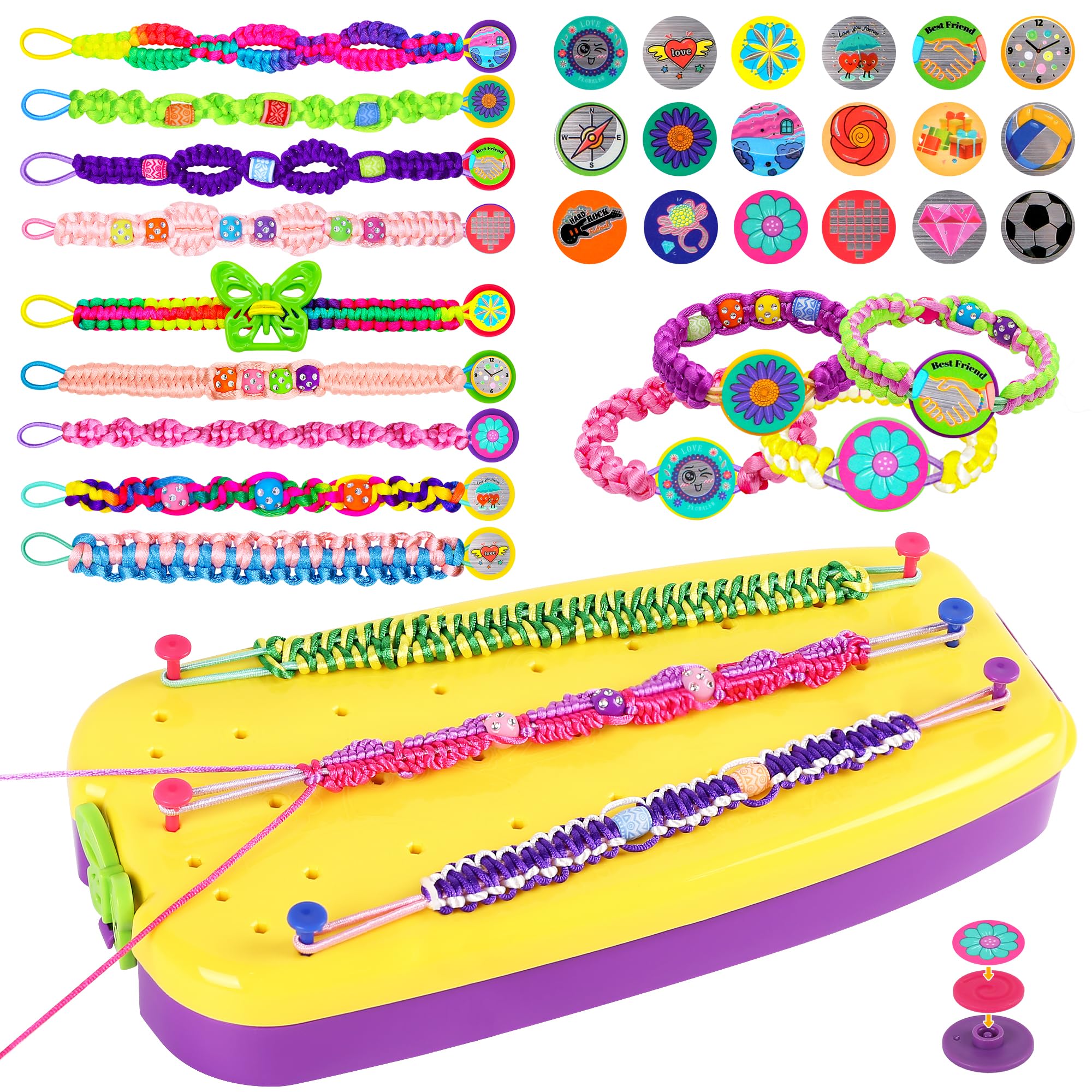 Gift for Girl 7 8 9 11 12 Year Old, Friendship Bracelet Making Kit Toys, Arts and Crafts for Kids Age 8-12, Best Birthday Present Top Popular DIY Jewelry Bracelet String Maker
