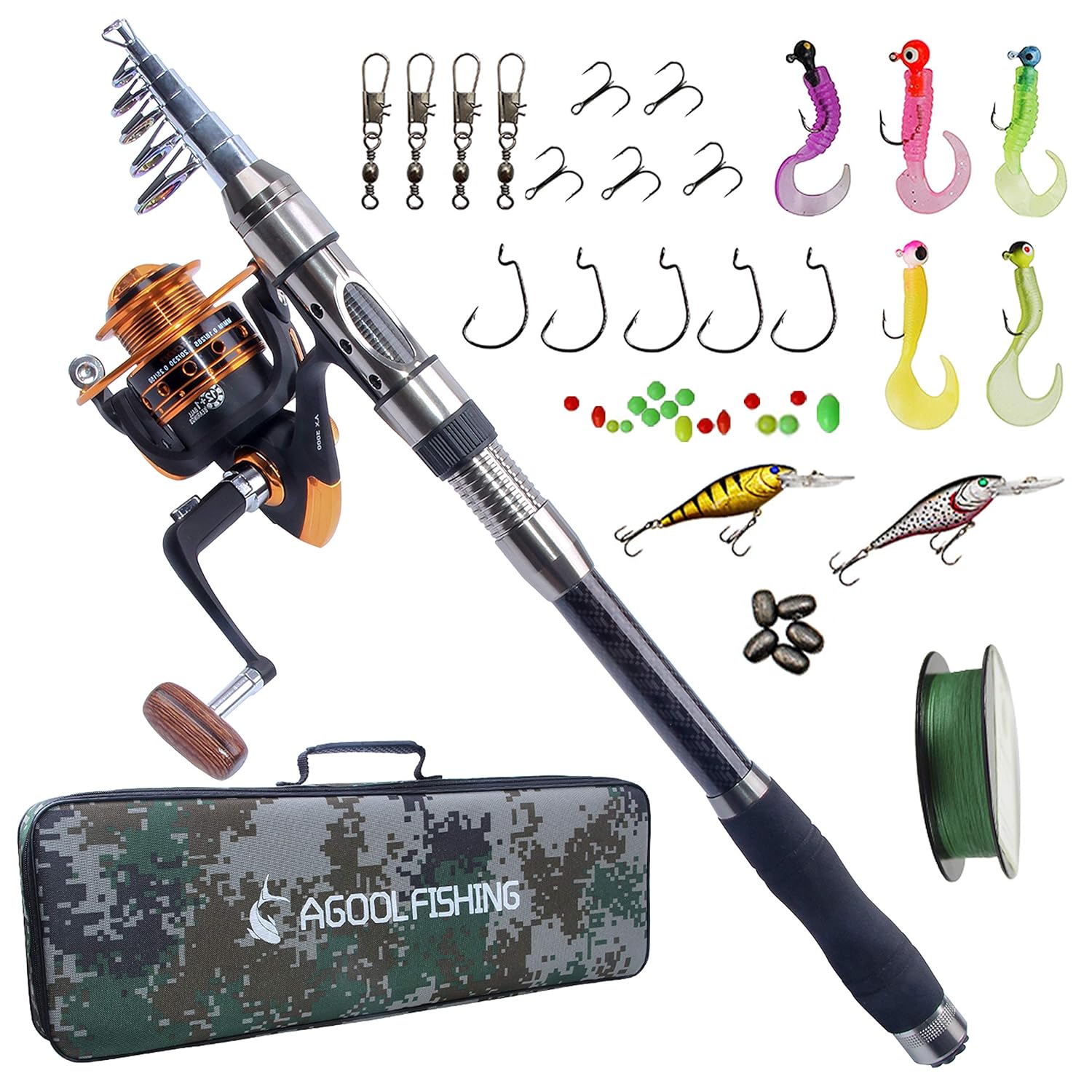 Kit Full 7 9ft Tackleコンボ Fishing Free ポータブル海海水淡水釣りロッドとリールキットカーボンファイバー伸縮釣り ロッドリールスピンspinningコンボセット釣りロッドキットwith With B07bwh1dzp Case Carrier ロッド リールセット 売れ筋 Mongolianski Mn