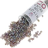 Miyuki Delica Seed Beads – Size 11/0 (1.6 mm), DB0180, Transparent Brown AB, 7.2 g, Approx. 1440 Beads, Made in Japan