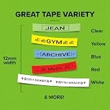 Dymo LetraTag Plastic Labels 12 mm x 4 m Black on Green Roll view 2