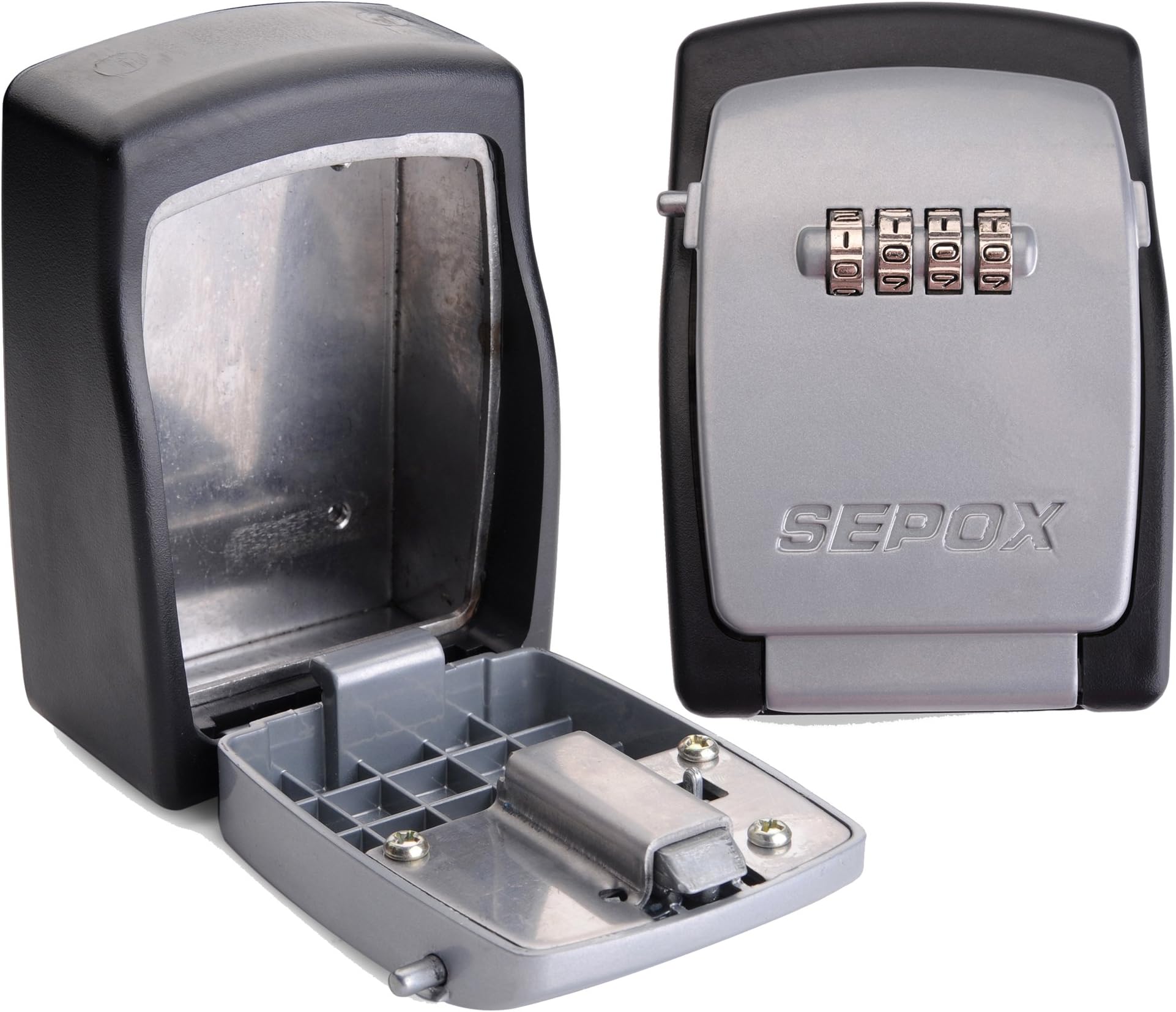 SEPOX Wall Mounted Key Lock Box with 4-Digit Resettable Combination Holds Up to 5 Keys,Weather Resistant