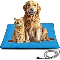 lesotc Outdoor Pet Heating Pad for Dog & Cat, Multi-Size Waterproof Heated Cat Dog Bed for Outside, Pet Heater Warmer Mat Bla