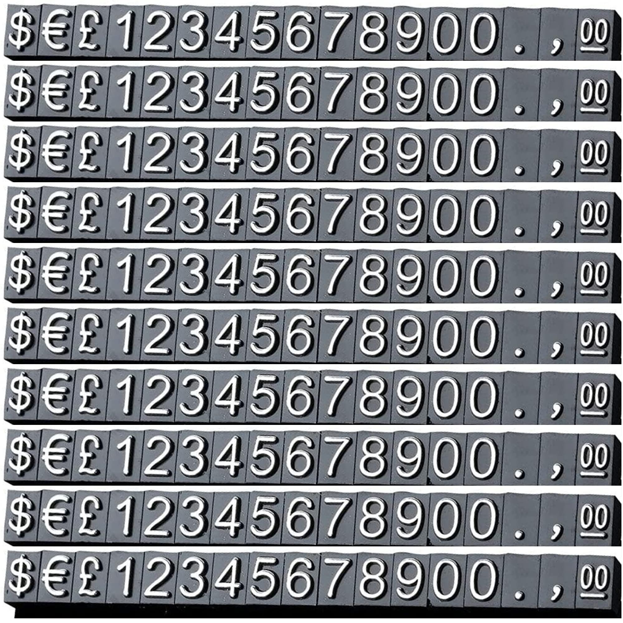 feedal Price Tags Price Display Cubes Adjustable Number Counter Stand Label Sale Price Blocks 170 Pieces for Jewelry Watch Ring Dollar Pricing Show Kit, Black