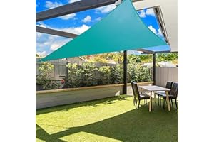 SUNNY MOOD 12' x 12' x 12' Turquoise Triangle Sun Shade Sail Outdoor Patio Canopy Mash Material UV Block, Custom Size Accepted
