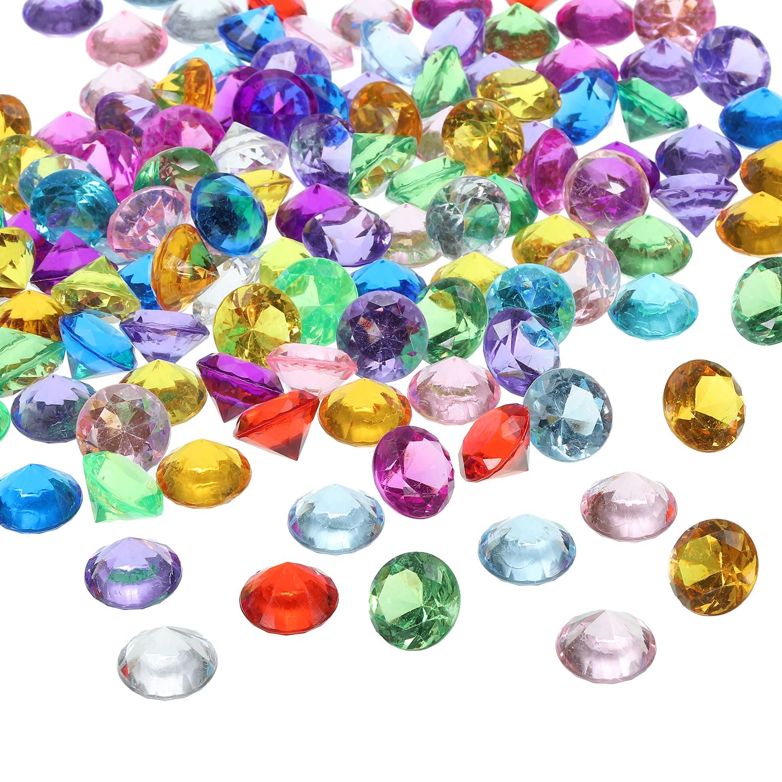PATIKIL 270Pcs Acrylic Diamonds Vase Fillers Plastic 20mm Fake Crystals Gems Wedding Table Scattering Diamond Confetti for Wedding Decor Bridal Shower Party, Multicolor (500Grams/1Pound)