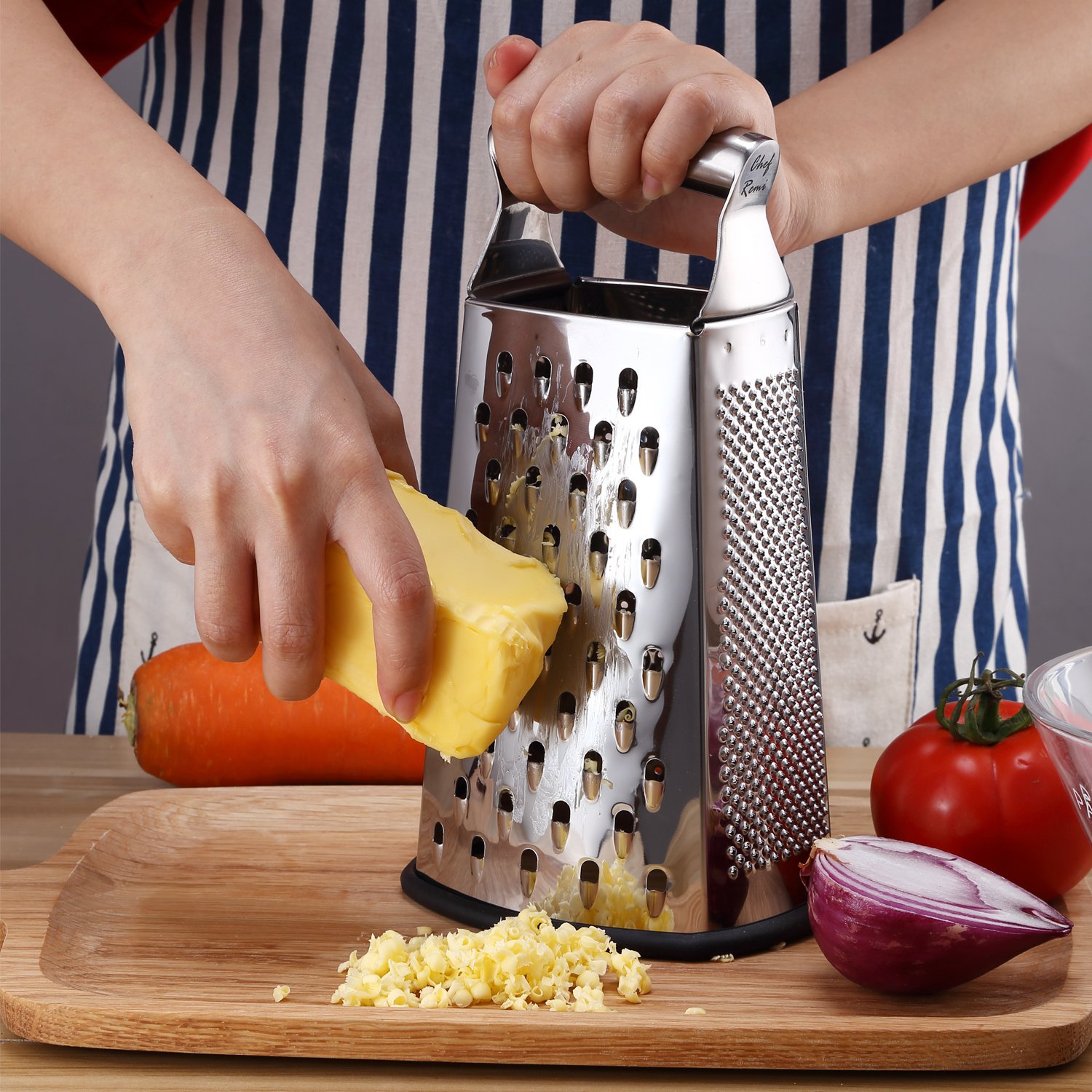 Latest Box Grater - Lifetime Replacement Warranty – Rated No.1 Stainless Steel Food Grater for Hard & Soft Cheese, Vegetables, Ginger, Zesting Lemon, Orange, Nuts – Time Saving Tool For Everyday Cooks