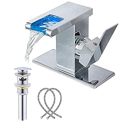 Bathroom Sink Faucet Chrome Waterfall Single Hole