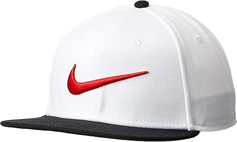 white nike hat with red swoosh