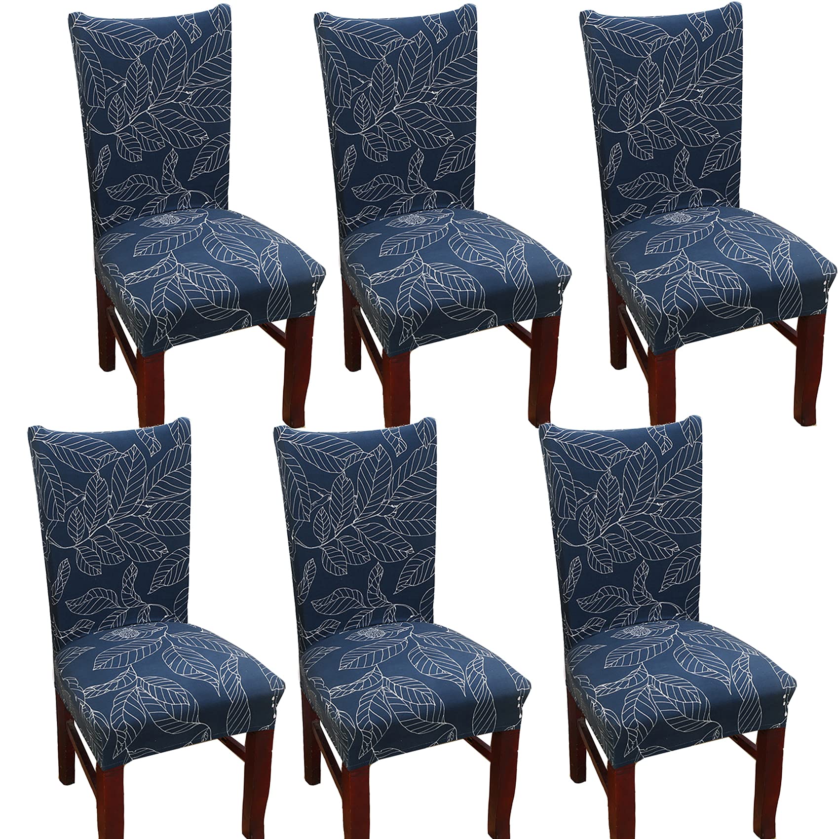 TEERFU Dining Room Chair Covers Slipcovers Set of 6, Stretch Removable Washable Dining Chair Protector Decoration Cover Seat Slipcover for Hotel,Ceremony,Banquet,Kitchen,Restaurant,Home