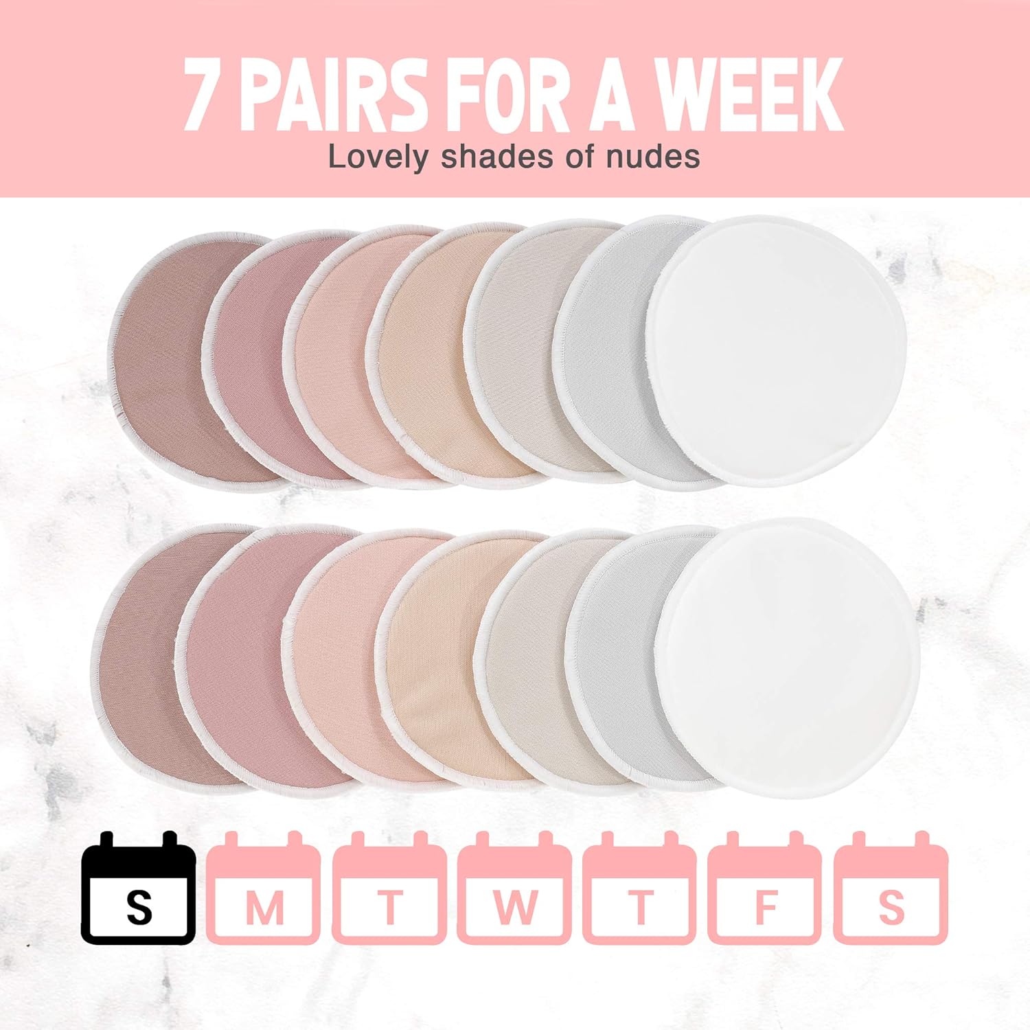 Reusable Nursing Pads for Breastfeeding - 4-Layers Organic Bamboo Nursing Pads - Breastfeeding Pads - Washable Breast Pads - Natural Bamboo Maternity Pads, Nipplecovers (Lovelle, Large 4.8") : Baby