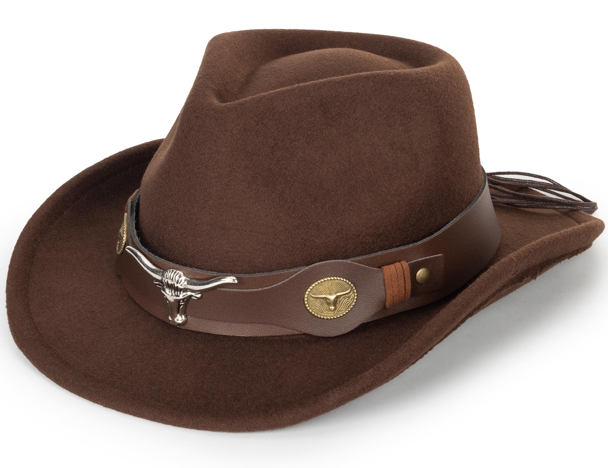 HilyBony Kids Wide-Brim-Western-Cowboy-Cowgirl-Hat Boys Girls Felt-Jazz-Hat for 2-6 Years