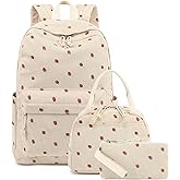 Bluboon School Backpack Set Girls Womens Laptop Bookbag Casual Daypack Fits 15 inch Laptop with Lunch Tote Bag and Pencil Bag