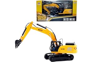 Gemini&Genius Excavator Toy, Large Size Construction Vehicle Digger 1/35 Scale Die-cast Engineering Tracked Excavator Vehicle